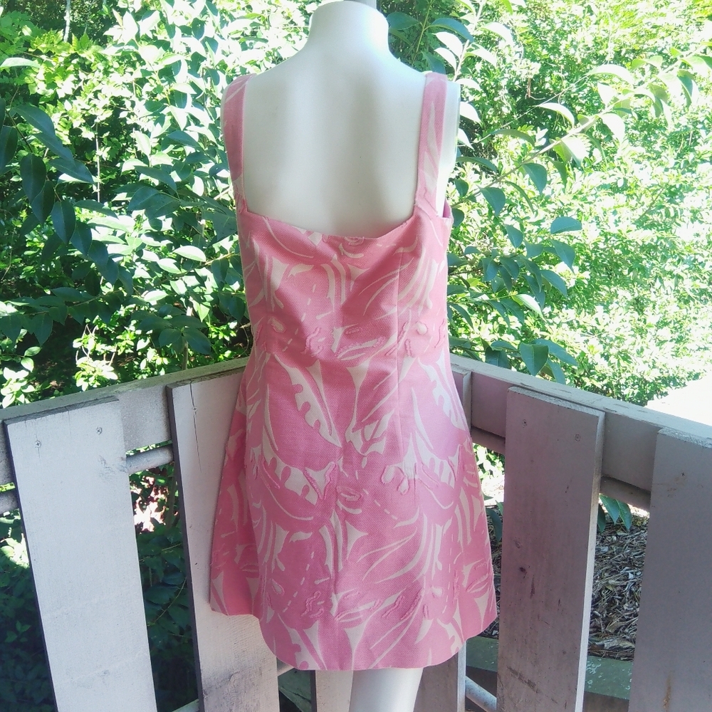 Alexis Illona Textured Jacquard Pink Mini Dress Women Medium - Picture 3 of 10